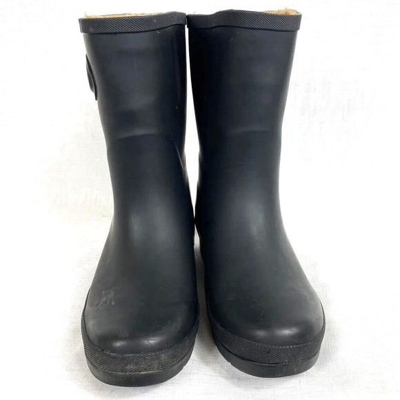 Chooka Delridge Fleece Lined Mid Calf Waterproof Rain Boots Womens Size 7 Black - Picture 2 of 16